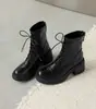 Nuevos Zapatos de Mujer Otoño/Invierno 2026 Botas de Mujer Estilo Western Nicho Lujo Ligero Zapatos de Cuero Punta Redonda Versátil Suela Gruesa Ligero