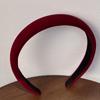 Diadema Retro Francesa Roja Negra Dorada de Terciopelo para Año Nuevo Esponja Sello para el Cabello Popular en Internet Ropa de Abrigo Otoño e Invierno Parte Superior Alta del Cráneo