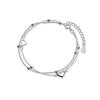 Pulsera Dulce Amor Chapada en Plata S925 para Mujer Estilo Coreano Temperamento Doble Capa Frijoles Redondos Cuentas de Luz Teléfono de Mano en Forma de Corazón