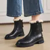 Botines Esponjosos para Mujer 2026 Nuevos Botines Otoño/Invierno Engrosados Cálidos Retro Milenial Zapatos de Algodón Botines de Algodón para Mujer Tendencia