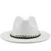 Aliexpress Otoño e Invierno Nuevos Accesorios de Cadena Negros Blancos Sombrero de Lana Moda Europea y Americana Sombrero de Jazz 20 Colores