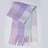 Novo Cachecol Xadrez Arco-Íris Outono e Inverno Moda Fio Loop Engrossado Quente Xadrez Franja Longo Estilo Casal