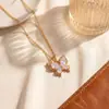 Colar de borboleta cruzado popular feminino luxo leve nicho cobre cravejado com pingente de zircônia temperamento de luxo leve senso de alta qualidade joia de corrente para clavícula