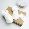 Tamancos de pelúcia de algodão sem cadarço com forro de fleece para o calor do inverno, forro removível e lavável, capa de algodão grossa e fofa