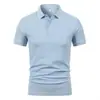 Camisa polo de manga corta con logo estampado, ropa de trabajo versátil tanto para hombres como para mujeres, 230 gramos, hilo doble 40's Sorona