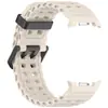 Pulseira de Silicone de Cor Pura Dupla Botonagem Marinha Adequada para Samsung Galaxy Watch8/Watch8Classic