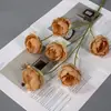 Flores Artificiales con 6 Cabezas, Rosas Pastorales para Bodas, Decoraciones de Pasillo de Salón de Bodas, Materiales de Decoración de Escenario de Hotel, Flores de Seda, Accesorios de Fotografía