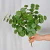 Nuevo Fabricante de Planta Verde Hoja de Dinero Artificial Begonia de 7 Puntas Hoja de Camote Hoja Pequeña Eucalipto Boda Flor Artificial Venta al por Mayor
