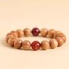 Pulsera de Madera de Durazno madera de durazno vieja natural del Monte Tai plato de meditación de cinabrio jugar madera Wenwan cuentas de Buda pulsera de sándalo hombres y mujeres
