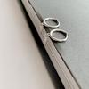 Aretes de Hebilla de Oreja Simples Estilo Japonés-Coreano de Plata Esterlina 925 Versátiles Personalidad Punk Estilo Frío Diamante Geométrico Triángulo