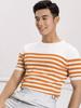 2023 Nueva Camiseta de Verano de Manga Corta para Hombre, Moderna, Delgada, a Rayas, de Seda de Hielo, Manga Media, Top Ajustado, Ropa Casual