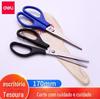 Tesoura Deli 0603 de Aço Inoxidável Afiada para Escritório, Casa e Uso Estudantil, Portátil, Não Afiada, Tesoura Universal com Ponta Arredondada 170mm