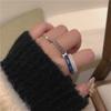 Set de 4 Anillos ~ Set Combinado Cadena Viento Frío Resina Anillo Simple Apilables para Usar Marea ins Coreana