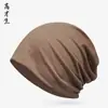 Gorro de Punto para Otoño e Invierno para Hombre, Gorra Lisa de Algodón, Estilo Urbano, Moderno, Genial, Versátil, Elegante Gorro para Dormir, Bandana
