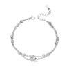 Pulseira Estrela de Cinco Pontas Camada Dupla Prata de Lei S925 Star City Meninas Combinação Livre Alto Nível Luxo Leve Novo Chinês Joalheria de Nicho