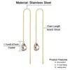 Joyería Japonesa y Coreana Pequeña, Exquisita y de Alta Gama Acero Inoxidable Colgante Estrella Gota de Agua Cristal Estilo Frío Alargador de Rostro Hilo para Oreja