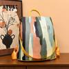 Mochila da Moda 2025 Pintada com Tinta Salpicada Mochila Casual Três Usos Multifuncional Grande Capacidade Bolsa de Viagem