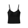 Nueva Camisola Versátil de Algodón y Lino Texturizado con Copas Integradas, Camisola, Espalda Hermosa, Para Mujer, Color Sólido, Ropa Interior de Verano, Chaleco Base