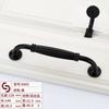 Tirador de puerta de armario con cajón de un solo orificio, sólido, directo de fábrica, tirador negro para armario, accesorios de herrajes para muebles personalizados
