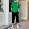 Camiseta Juvenil de Nuevo Estilo para Verano de Manga Corta para Estudiantes de Secundaria Niños Conjunto Deportivo Casual de Moda Conjunto de Dos Piezas