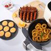 Bandeja Redonda de Silicona para Hornear en Freidora de Aire, Rejilla para Hornear Resistente a Altas Temperaturas, Bandeja Interior Antiadherente Multifuncional