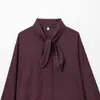 Comercio Exterior Transfronterizo Ropa de Mujer Primavera 2026 Estilo Europeo y Americano Color Sólido Camisa de Manga Larga con Cuello y Decoración de Corbata K41596