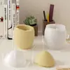 Molde de Silicone para Pote de Gesso Listrado em Formato de Ovo DIY Difusor de Aromaterapia Páscoa Suporte para Velas de Cera Molde de Decoração
