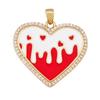 S55 Nuevo Popular Europeo y Americano Concha Corazón Rojo Amor Colgante Pequeño con Zircón