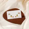 Colección de Pendientes Lindos de Frutas Aguja de Plata, Clips para Orejas Dulces Estilo Girly Sin Perforación, Pendientes de Fresa con Cara Sonriente Incrustados de Diamantes para Mujeres