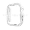 Adequado para Caixa Protetora Apple Watch 7/8/9 Geração Duas Fileiras Incrustadas com Diamantes Caixa Protetora iWatch Caixa de Relógio Recortada em PC