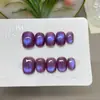 Luz morada armadura pura para llevar en la mano ojo de gato armadura de fototerapia temperamento blanco uñas postizas removibles diario al por mayor pegatinas para uñas