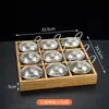 Creativo Plato de Nueve Compartimentos para Restaurantes Comerciales de Hot Pot, Restaurantes de Barbacoa, Bandejas de Carne y Verduras, Bandejas de Madera de Bambú, Platos Divididos