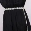 Cadena de Cintura de Perlas Multicapa Estilo Coreano 2024 Accesorio Decorativo para Mujer para Vestidos, Cinturón Elástico con Acabado de Lujo, Cadena Corporal para la Cintura
