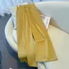 Pantalones de pierna recta para mujer, versátiles, estilo europeo, estilo intelectual, pantalones de pierna ancha, estilo delgado, pantalones casuales elegantes, ropa de verano, adelgazantes, de cintura alta, estilo de moda