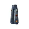Nuevo Estilo Retro Americano Hamburguesa Papas Fritas Toalla Pantalones Cortos de Mezclilla 2026 Hombres Creativo Casual Sueltos de Pierna Ancha