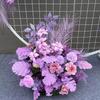 Orden de boda, banquete de bodas, arreglo floral artificial, hilera de flores de champán, decoración de flores de seda, accesorios de boda, camino de flores, hilera de flores, producto terminado