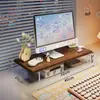 Soporte de altura ajustable para computadora, estante de almacenamiento de escritorio, soporte de pantalla de monitor de escritorio, estante de niveles para estación de trabajo, base de almacenamiento para teclado