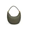 Nueva Moda Transfronteriza Bolso de Media Luna Tejido Hecho a Mano Puro Bolso de Mano Casual para Mujer Bolso de Hombro/Axila de Nicho Tipo Dumpling