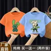 Ropa infantil camiseta de manga corta para niños 2026 nuevo estilo de verano para niños mayores, top de verano de algodón puro de manga media para niños