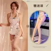 Uniforme de Sirvienta Crema, Lencería Sexy Coqueta, Deseo Puro, Camisa Sexy para Citas, Tentación Apasionada de No Quitarse, Ropa de Dormir Sexy
