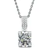 Collar de Plata S925 con Cabeza de Toro de Cuatro Garras para Mujer, Colgante de Moda de Lujo Ligero Incrustado con Diamantes, Cadena para Clavícula de Moissanita de Un Quilate al por Mayor