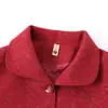 Nueva ropa de otoño para mujer de talla grande para mediana edad y mayores, abrigo de longitud media para abuela de 70 años, top vintage con solapa para personas mayores