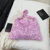 Bolso de mano con lentejuelas dulces de nicho transfronterizo para mujer, estilo coreano, color dopamina, para ir al trabajo, gran capacidad, de un solo hombro, para llevar debajo del brazo