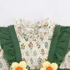 Ropa envolvente para bebés Otoño Floral Estilo Coreano Ropa para escalar Ropa linda tridimensional de manga larga con flores pequeñas para bebés Sombreros nuevos