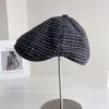 Gorra de Moda a Cuadros Nueva para Otoño e Invierno para Mujer, Gorra de Béisbol Casual Versátil y Elegante, Boina de Moda para Usar al Revés