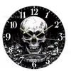 Reloj de Pared Calavera Transfronterizo, Reloj Calavera Demonio del Infierno Muerte, Reloj de Cuarzo Decoración Personalizada Lista para Usar en Sala de Estar del Hogar