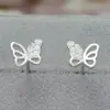 Novos Brincos Borboleta Elegantes da Moda Coreana para Meninas, Brincos Borboleta Coloridos Fofos e Delicados, Joias de Prata 925 Atacado