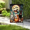 Banderas de Jardín Personalizadas Transfronterizas con Gato Negro, Calavera, Elfo, Calabaza, Decoraciones de Patio de Halloween, Banderas Impresas por Ambos Lados
