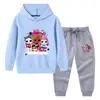 Primavera y Otoño 2023 nueva ropa infantil transfronteriza suéter con capucha para niños pantalones conjunto de dos piezas bebé algodón manga larga