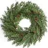 Guirlanda de cedro best-seller internacional da Amazon para portas da frente e janelas, guirlanda artificial de pinho verde para decoração de Natal festiva interna e externa